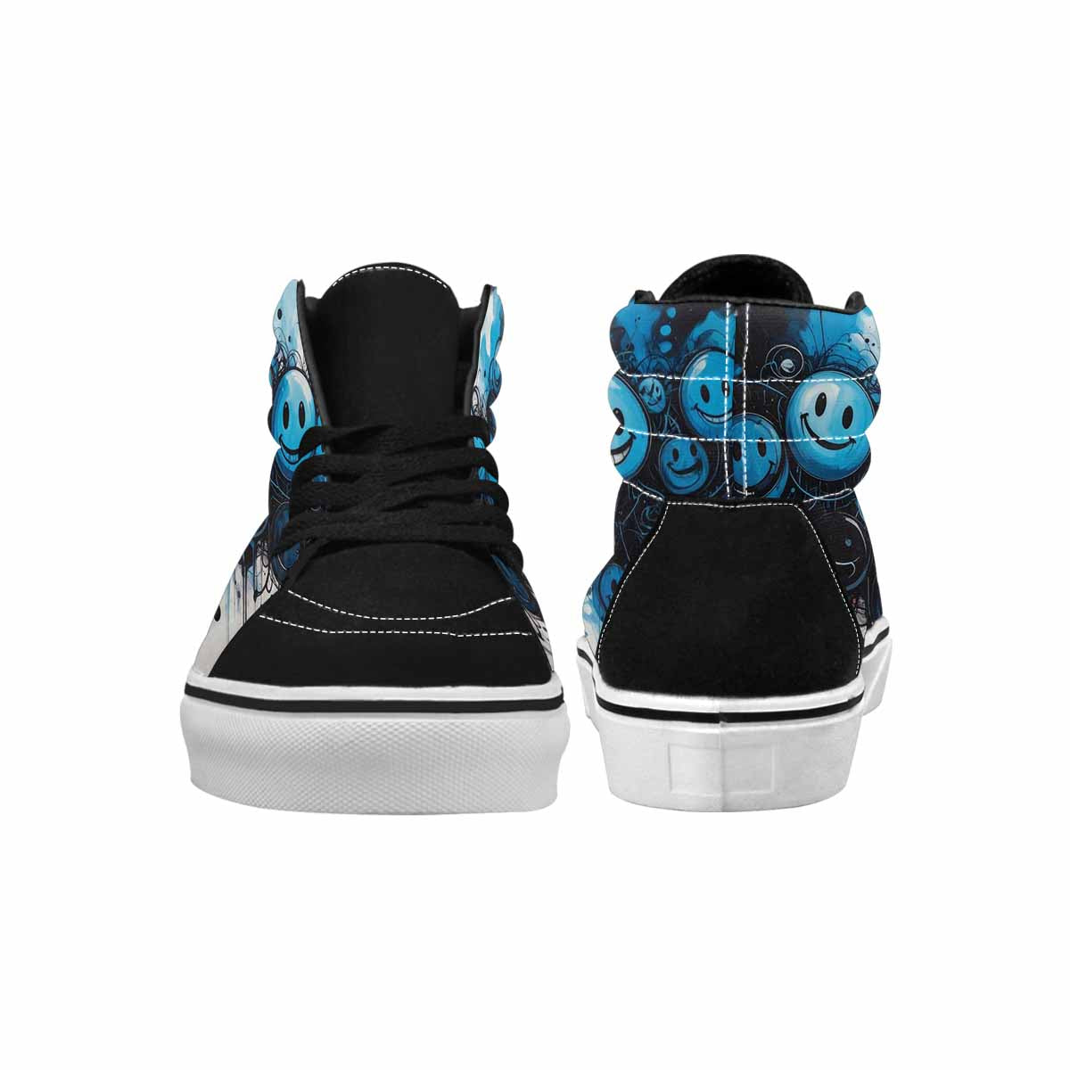MEN'S Melting Moon Smiley High Top Canvas Dreamcore Custom Shoes