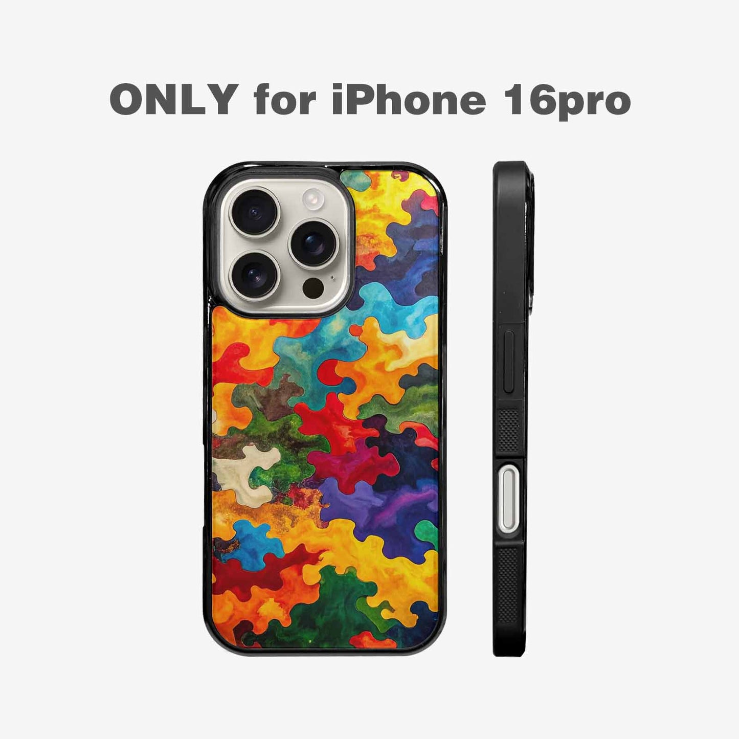 iPhone 16 Pro Case — Camo Patches Full Color Vibrant Camo, Custom Made Phone Cover
