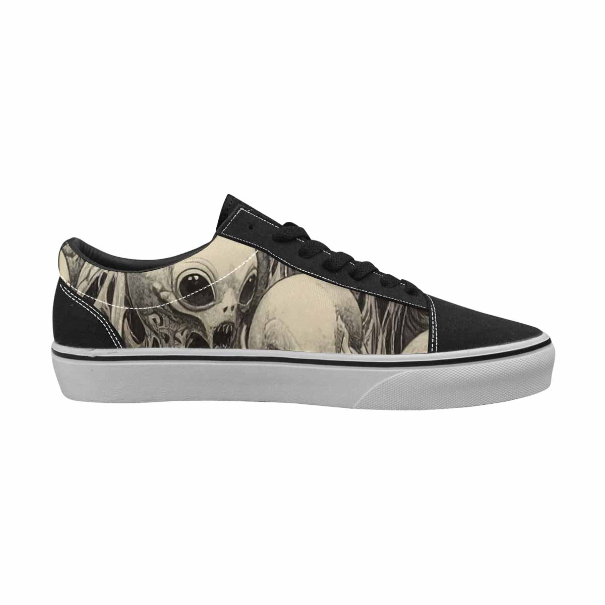 WOMEN'S Melting Aliens Lace-Up Canvas Vibrant Chaos Custom Sneakers