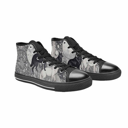 WOMEN'S Wolves Everywhere Collage High Top Canvas Aesthetic Sneakers