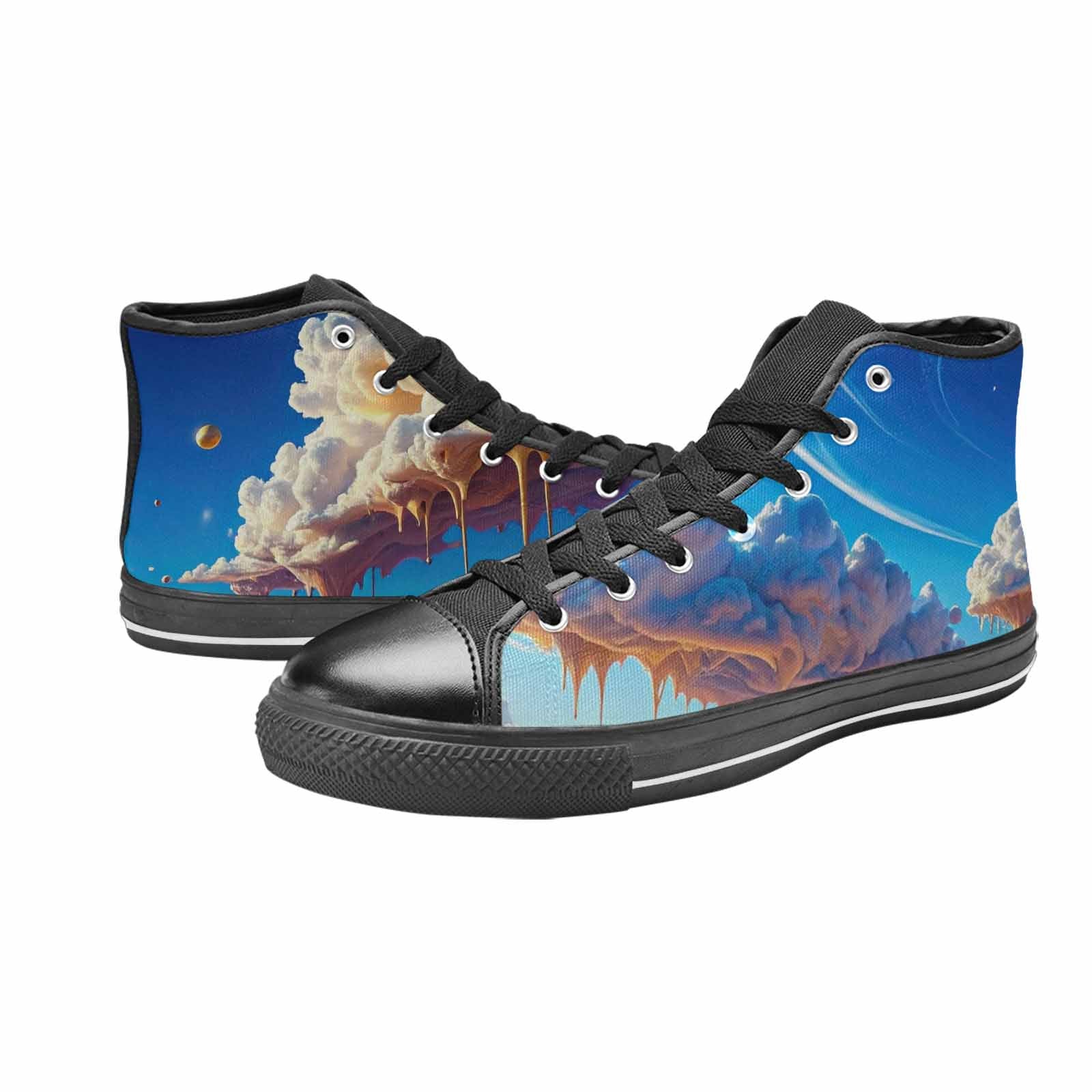 MEN'S Surrealist Desert Dreamscape High Top Canvas Wallpaper Art Shoes