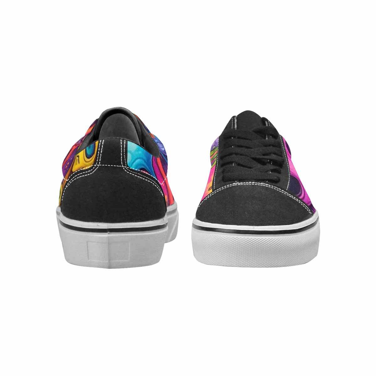 WOMEN'S Melting Aliens Lace-Up Canvas Vibrant Chaos Custom Sneakers