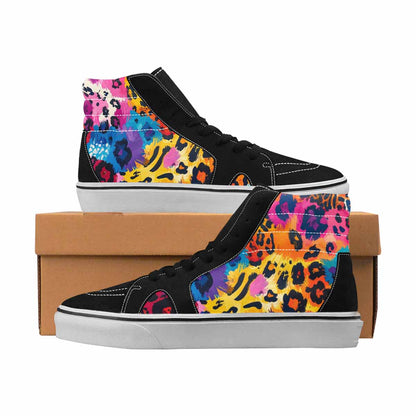 MEN'S Leopard Full Color High Top Canvas Made To Order Dark Academia Original Art Sneakers