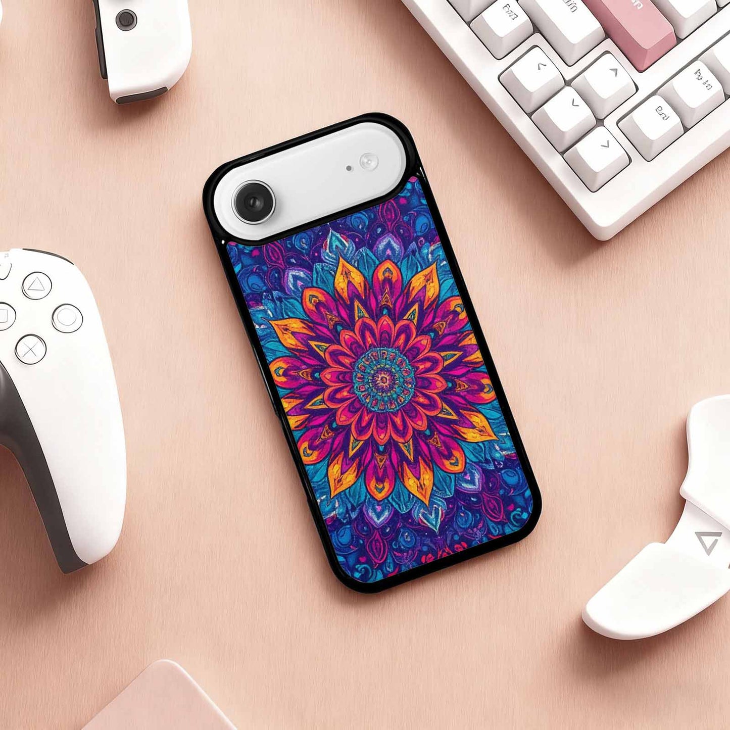 iPhone 17 Air Case — Tie Dye Mandala Art Seamless Tie, Custom Printed Phone Case