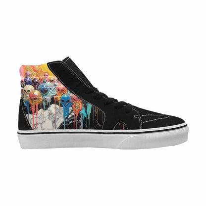 MEN'S Aliens  Marble Melting High Top Canvas Neon Fantasy Custom Shoes