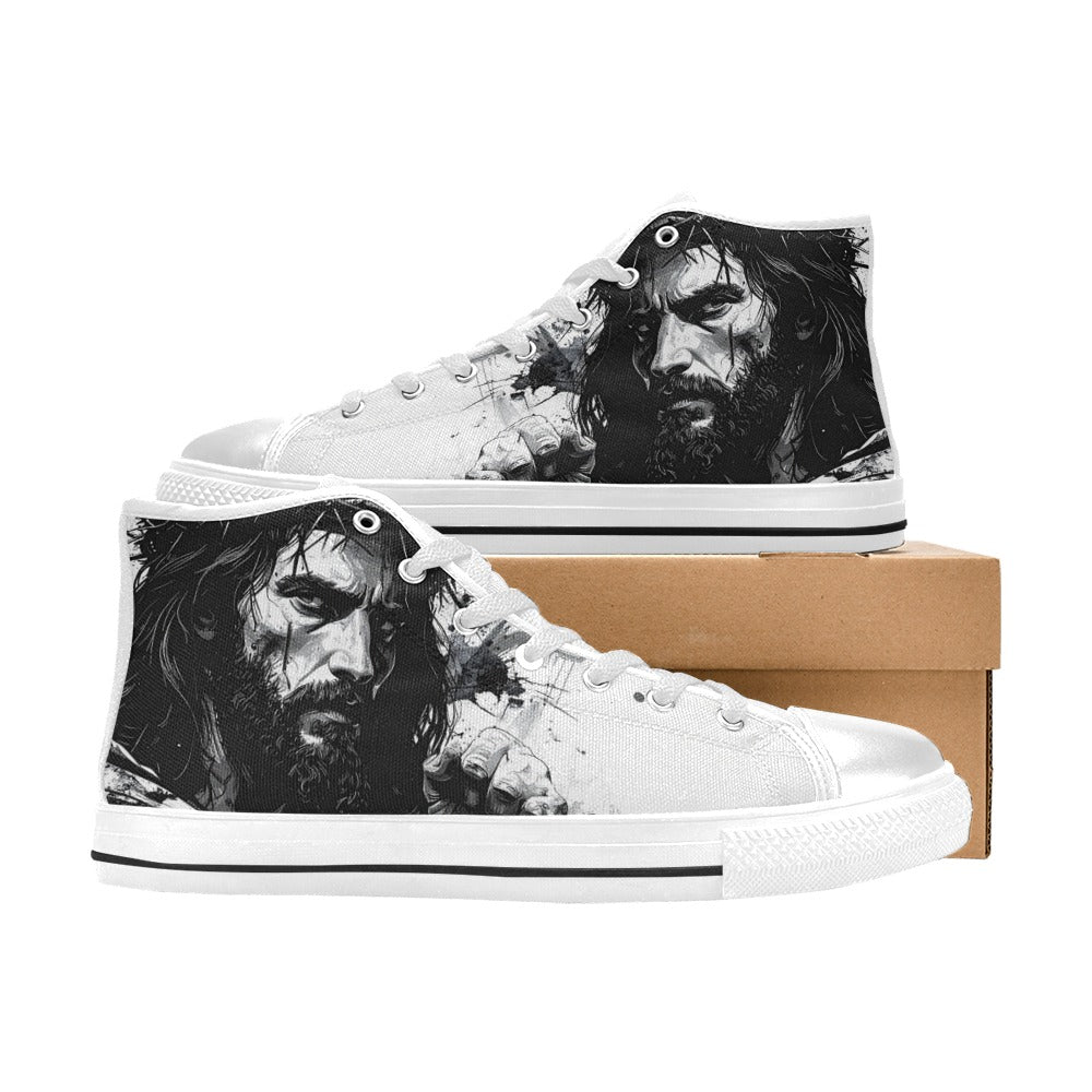 MEN'S Jesus_Ht_14 Men’S High Top Canvas Cottagecore Custom Shoes