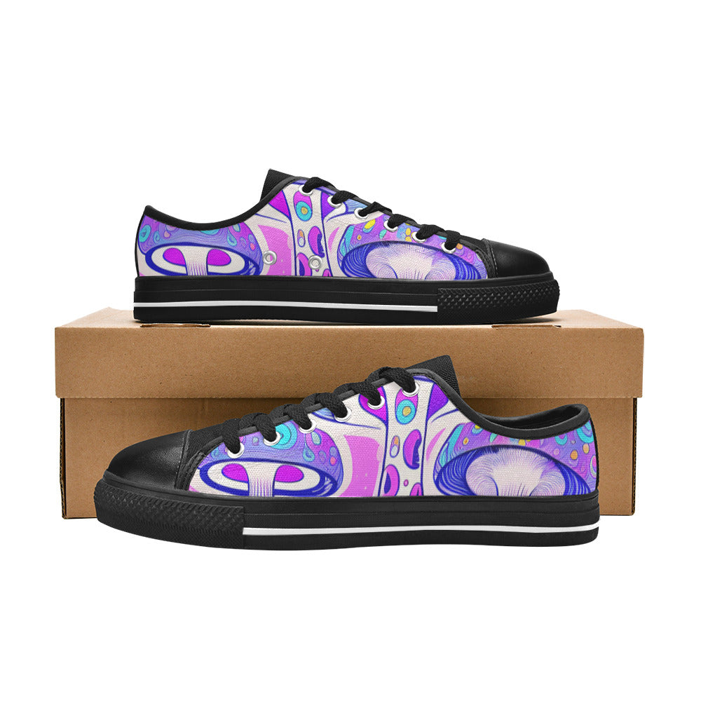 WOMEN'S Magic Mushrooms Art Canvas Surreal Custom Shoes