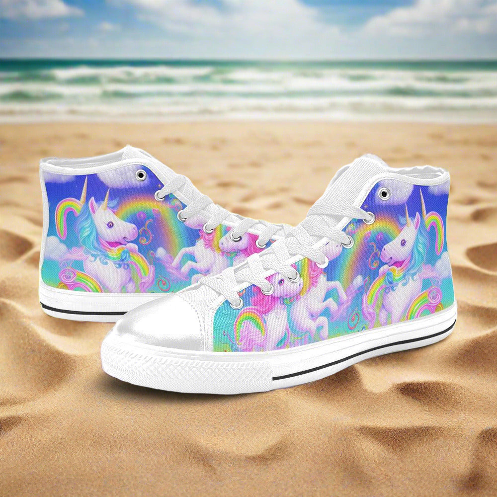 Cherry Blossom Purple Teal Custom WOMEN Bold Art - Freaky Shoes | Custom Art Sneakers