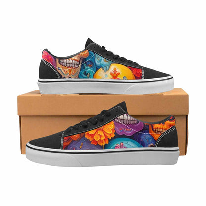 WOMEN'S Sugar Skulls Melting Sugar Lace-Up Canvas Cottagecore Custom Sneakers