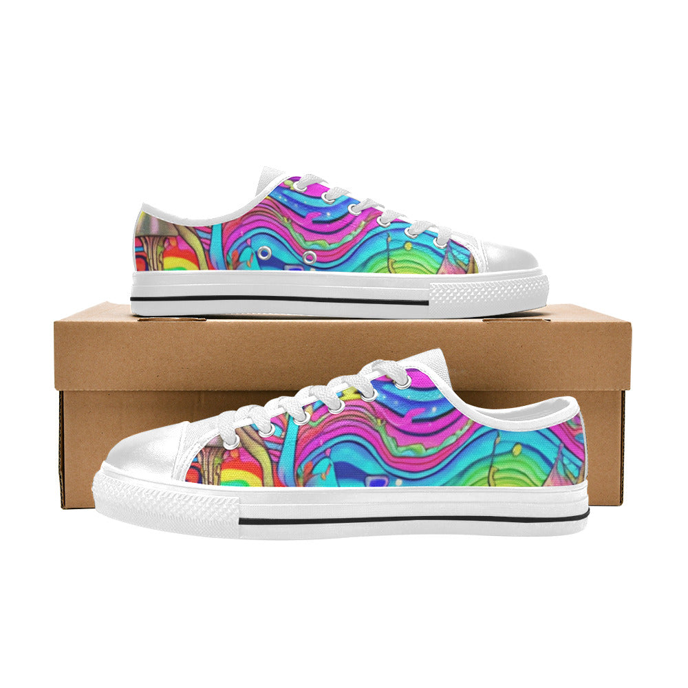 WOMEN'S Trippy Acid World Art Canvas Surreal Shoes