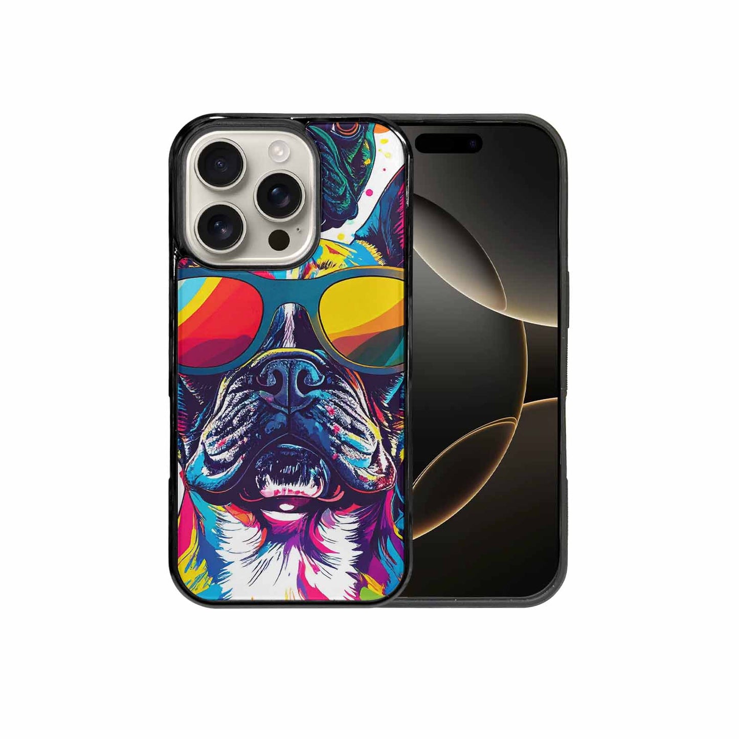 iPhone 16 Pro Case — French Bulldog Pop Art Pattern, Custom Print Case Cover