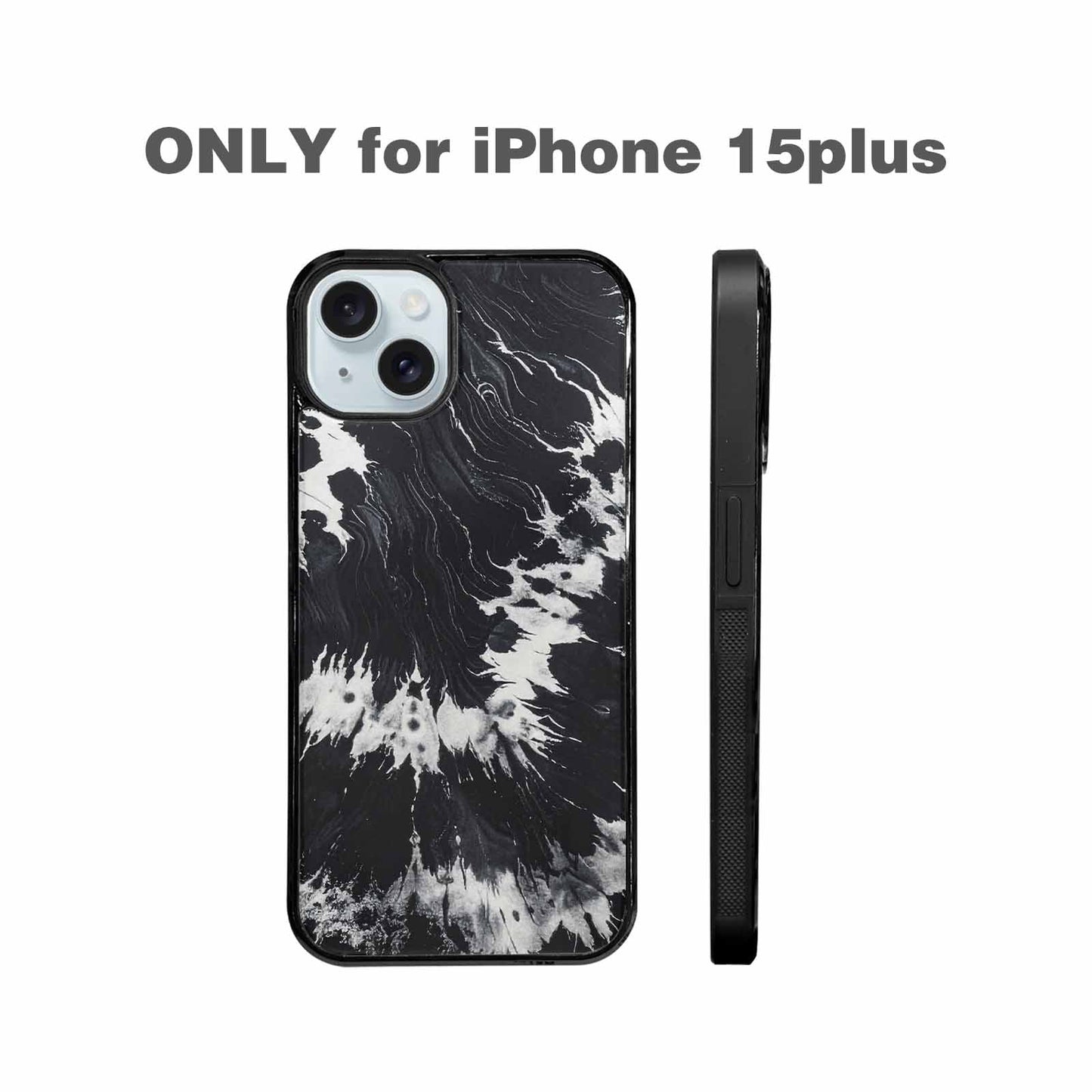 iPhone 15 Plus Case — Black White Animal Print, Personalized Phone Case