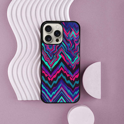 iPhone 16 Pro Max Case — Psychedelic Chevron Vortex, Unique Phone Case Design