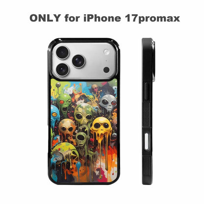 iPhone 17 Pro Max Case — Aliens Camomelting Aliens Patt Alien Scifi, Custom Phone Case