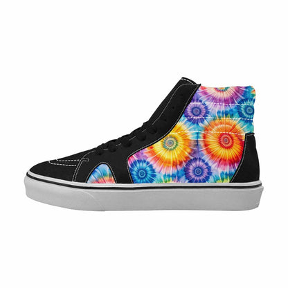 WOMEN'S Tie Dye Swirl High Top Canvas Grunge Custom Shoes