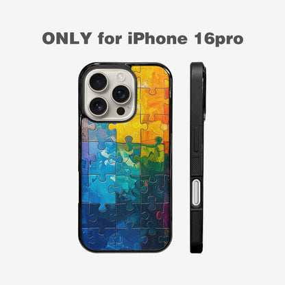 iPhone 16 Pro Case — Autism Puzzle Pieces Puzzle Piece Pattern, Custom Printed Phone Case
