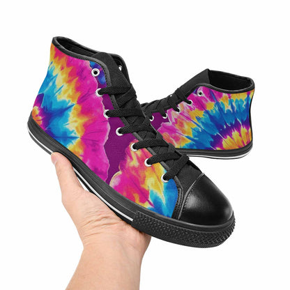 WOMEN'S Tie Dye Original High Top Canvas Neon Fantasy Custom Shoes