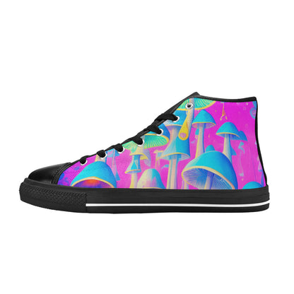 MEN'S Cc Mushroom Art 2 High Top Canvas Grunge Shoes