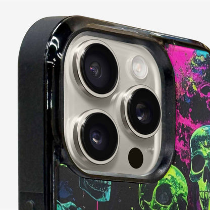 iPhone 16 Pro Case — Skeletons Neon Green Glowskele Ejt Personalized, Custom Made Phone Cover