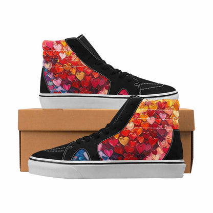 MEN'S Hearts Full Color High Top Canvas Original Design Dark Academia Custom Print Sneakers