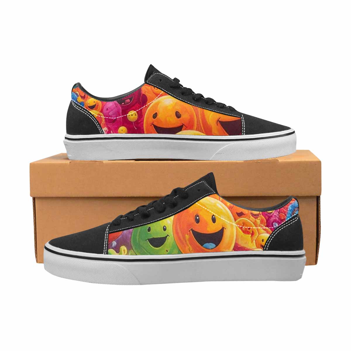 WOMEN'S Smiley Facessmiley Faces  Lace-Up Canvas Grunge Shoes