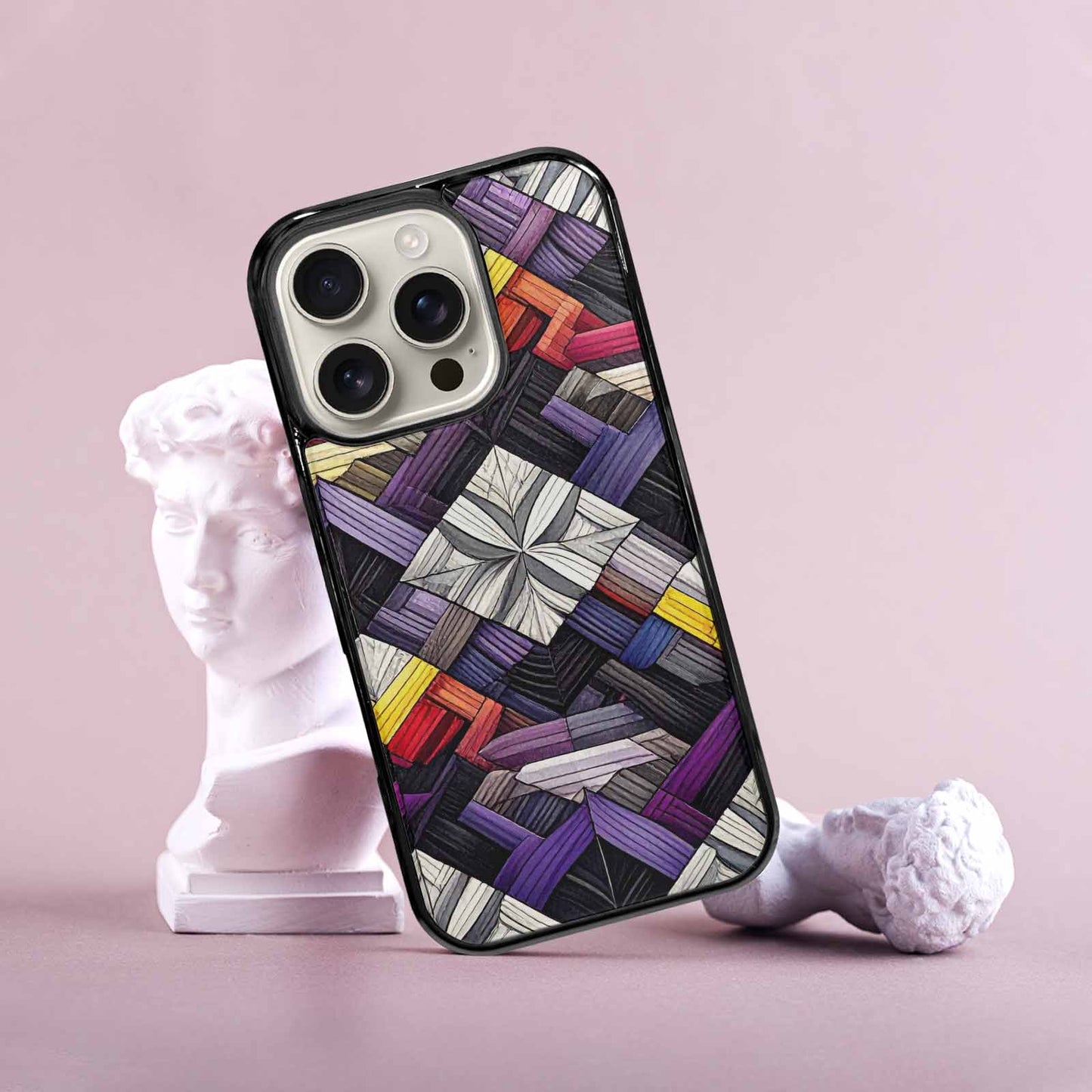iPhone 16 Pro Case — Asexual Flag Color Theme Small Rainbow, Custom Art Phone Cover