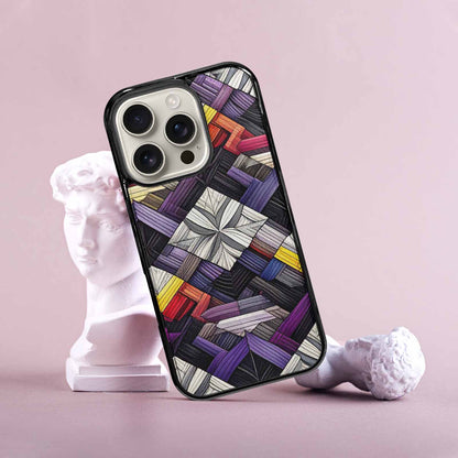 iPhone 16 Pro Case — Asexual Flag Color Theme Small Rainbow, Custom Art Phone Cover