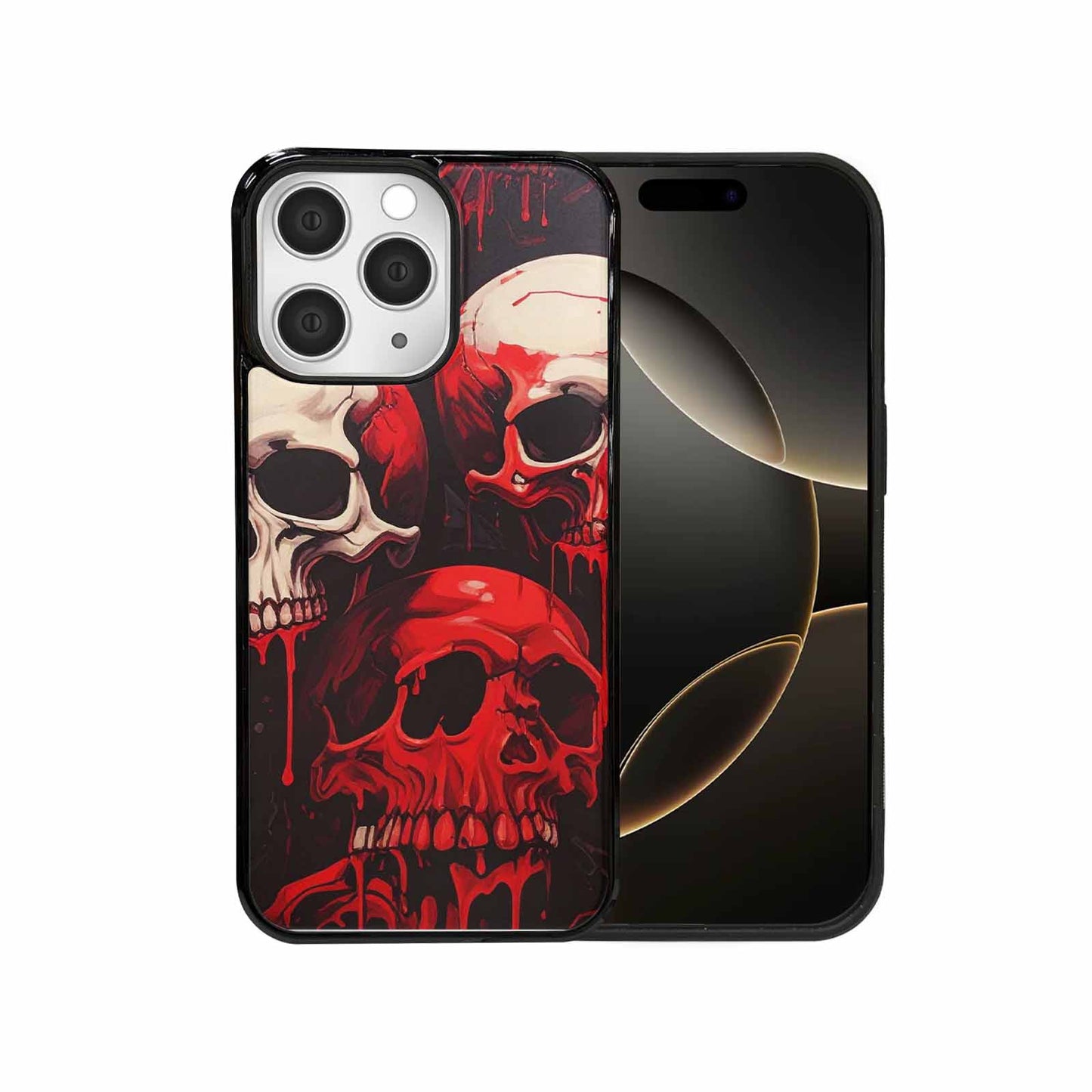 iPhone 15 Pro Max Case — 1000\'s Of Skulls Overlapping Eachother Everywhere, Original Design Phone Case