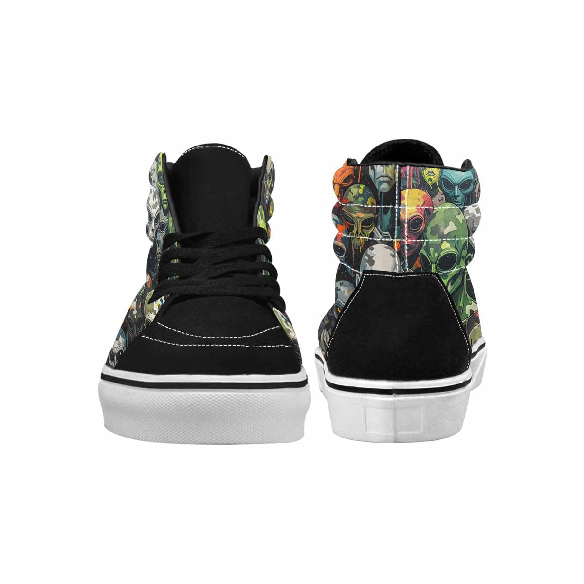 MEN'S Aliens × Camo Aliens High Top Canvas Melting Art Custom Sneakers