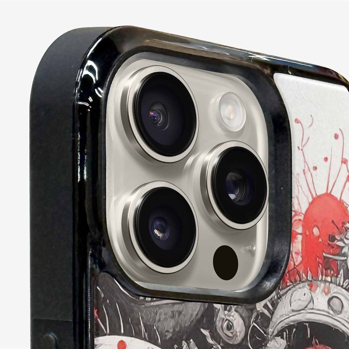 iPhone 16 Pro Case — Multi Eye Monster Black Red Ink, Custom Art Phone Cover