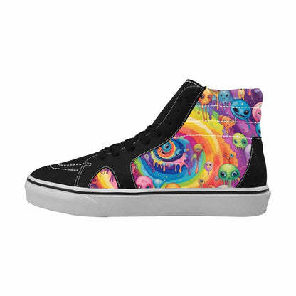 MEN'S Aliens  Tie Dye High Top Canvas Melting Art Custom Sneakers