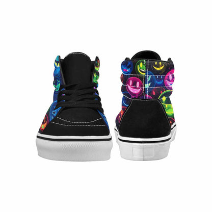 MEN'S Smiley Faces × Glow High Top Canvas Dreamlike Custom Shoes
