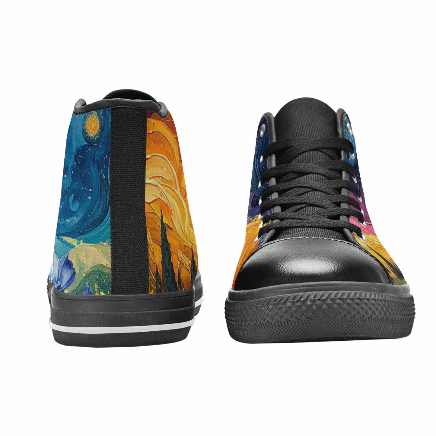 MEN'S Van Gogh-Style Swirl High Top Canvas Vivid Shoes