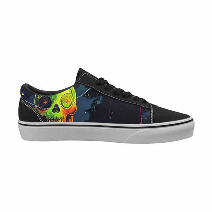 WOMEN'S Radioactive Ghost Bunny Skull Lace-Up Canvas Aesthetic Custom Shoes