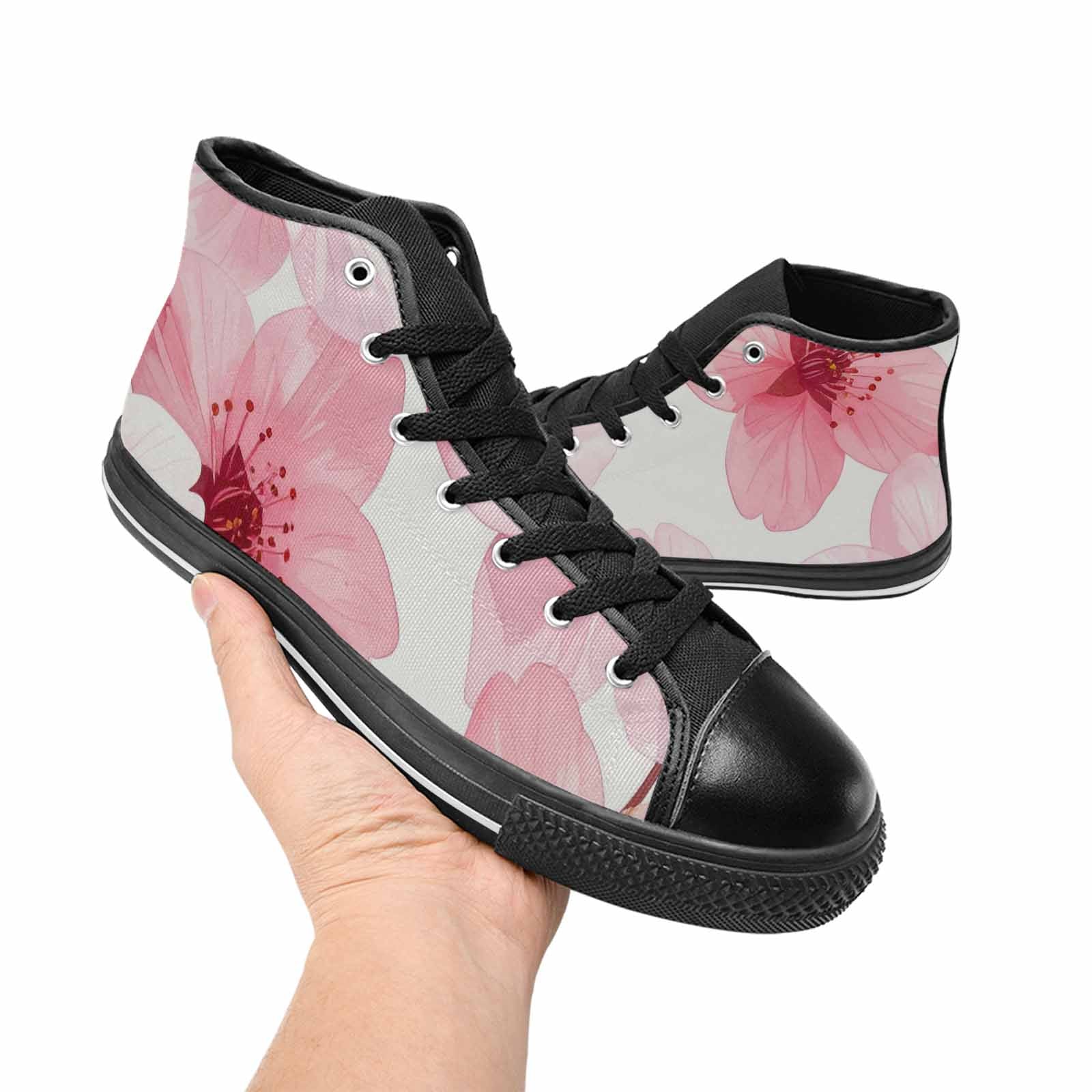 MEN'S Japanese Cherry Blossom High Top Canvas Surreal Shoes