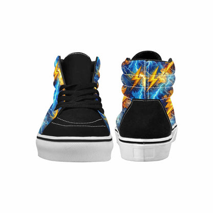 WOMEN'S Lightning Bolt High Top Canvas Grunge Custom Sneakers