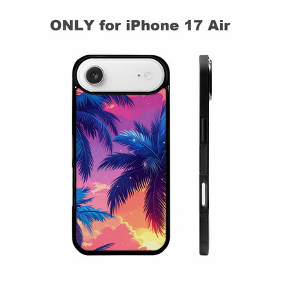 iPhone 17 Air Case — Chrome Bling Palm Tree Original Art, Custom Print Case Cover