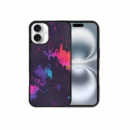iPhone 16 Plus Case — Glitch Dark Art Seamless Pattern Vibrant, Unique Phone Case Design