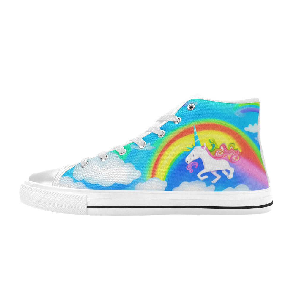 WOMEN'S Abstract Unicorn Art High Top Canvas Vivid Custom Sneakers