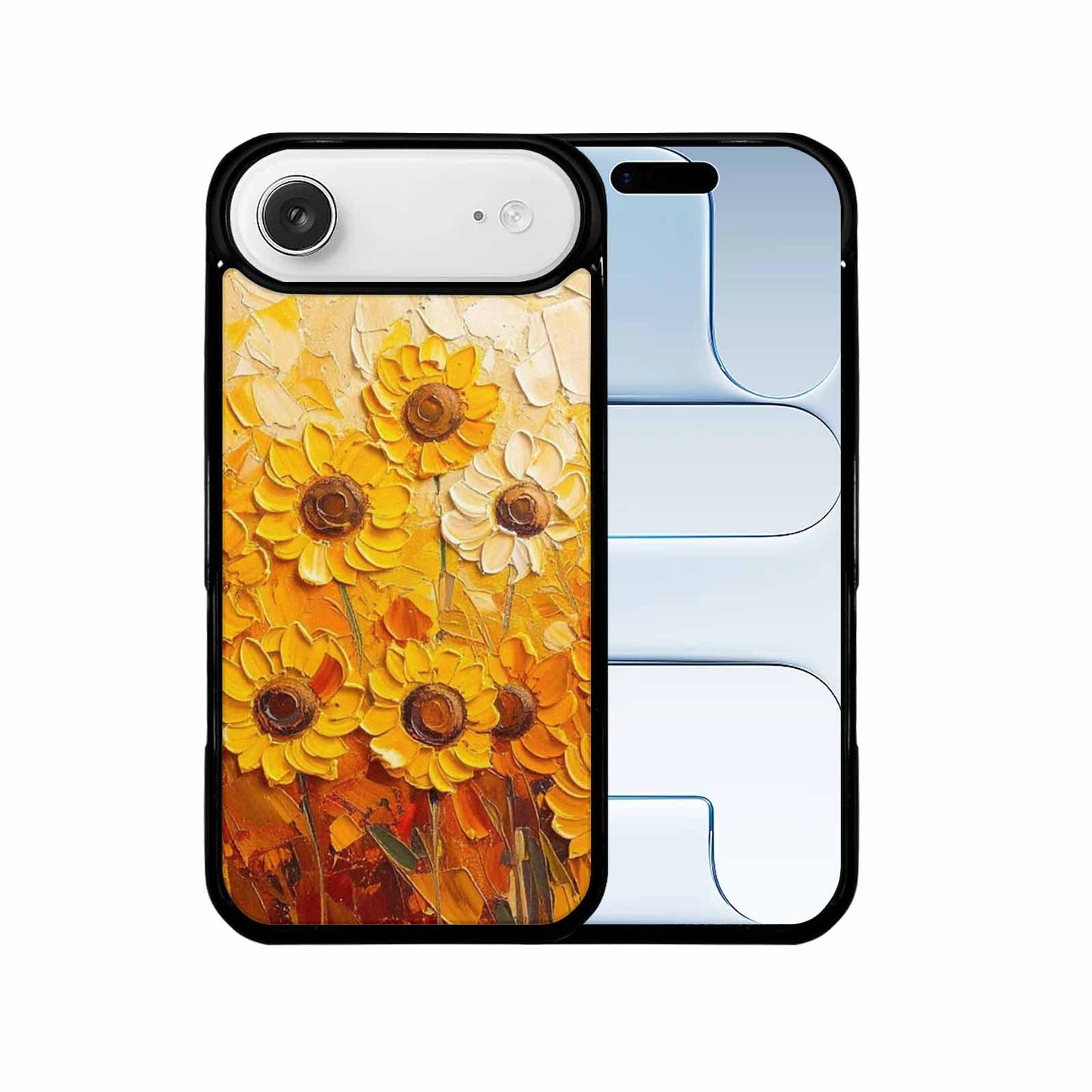 iPhone 17 Air Case — Impressionist Sunflower Brushstroke Pattern Hundreds Floral, Custom Print Case Cover