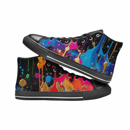 WOMEN'S Paint Splatter High Top Canvas Y2K Custom Sneakers