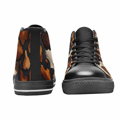 MEN'S Cow Animal Print High Top Canvas Aesthetic Custom Shoes