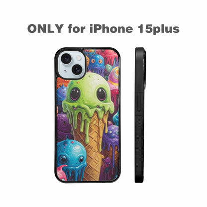 iPhone 15 Plus Case — Melting Ice Cream Monster Charac, Custom Print Case Cover