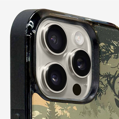 iPhone 16 Pro Case — Hunting Camouflage Pattern With Deer And, Custom Printed Phone Case