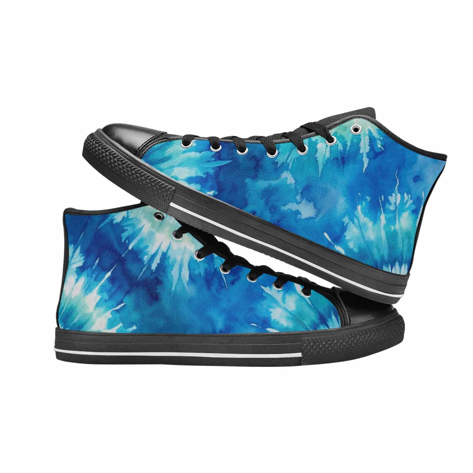 WOMEN'S Tie Dye - High Top Canvas Neon Fantasy Custom Shoes