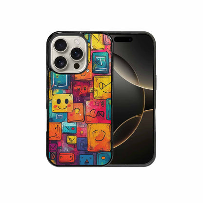 iPhone 16 Pro Case — Hand Drawn Icon Doodle Pattern Hundreds, Custom Art Phone Cover