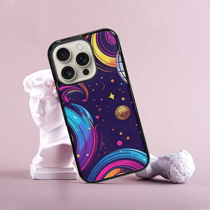 iPhone 16 Pro Case — 1970s Disco Cartoon Art Pattern, Unique Phone Case Design
