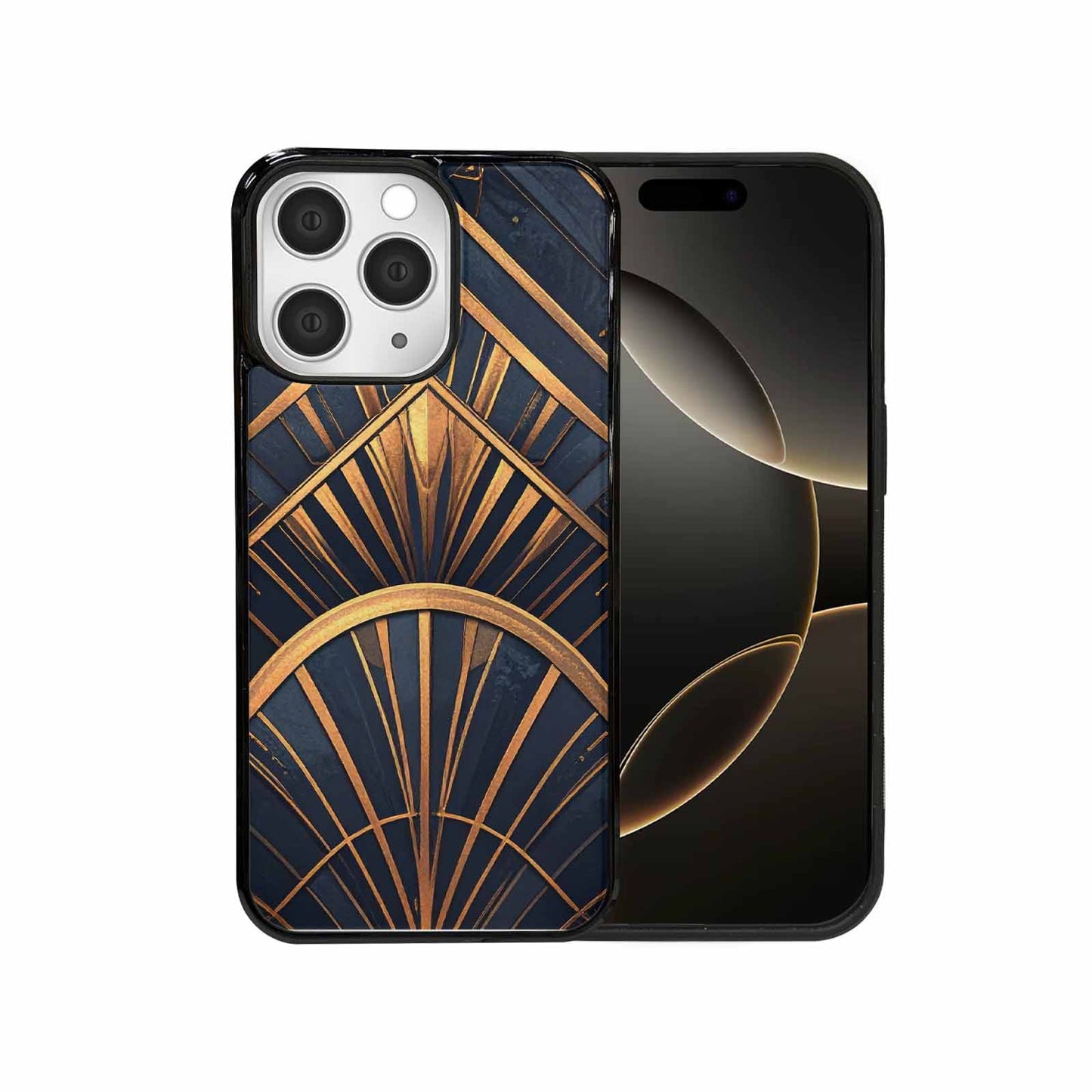 iPhone 15 Pro Max Case — Art Deco Illustration Pattern, Customized Protective Case