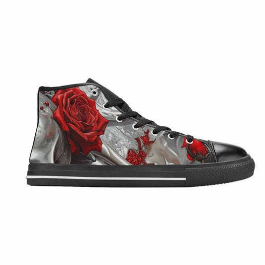 WOMEN'S Skulls Roses Chrome Airbrush High Top Canvas Y2K Sneakers