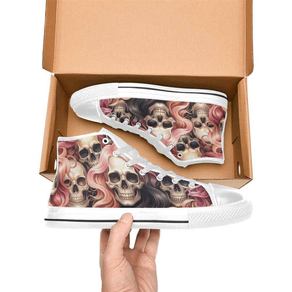 WOMEN'S Dark Feminine Flowing Hair High Top Canvas Y2K Sneakers